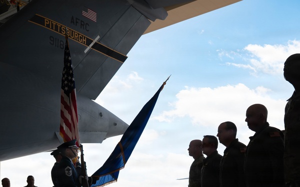 911th Airlift Wing welcomes Sojourn 250 flag for final leg of yearlong journey