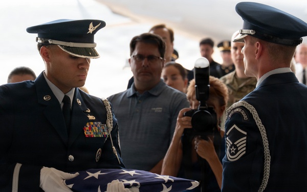911th Airlift Wing welcomes Sojourn 250 flag for final leg of yearlong journey