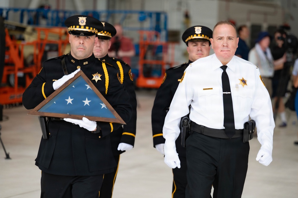 911th Airlift Wing welcomes Sojourn 250 flag for final leg of yearlong journey