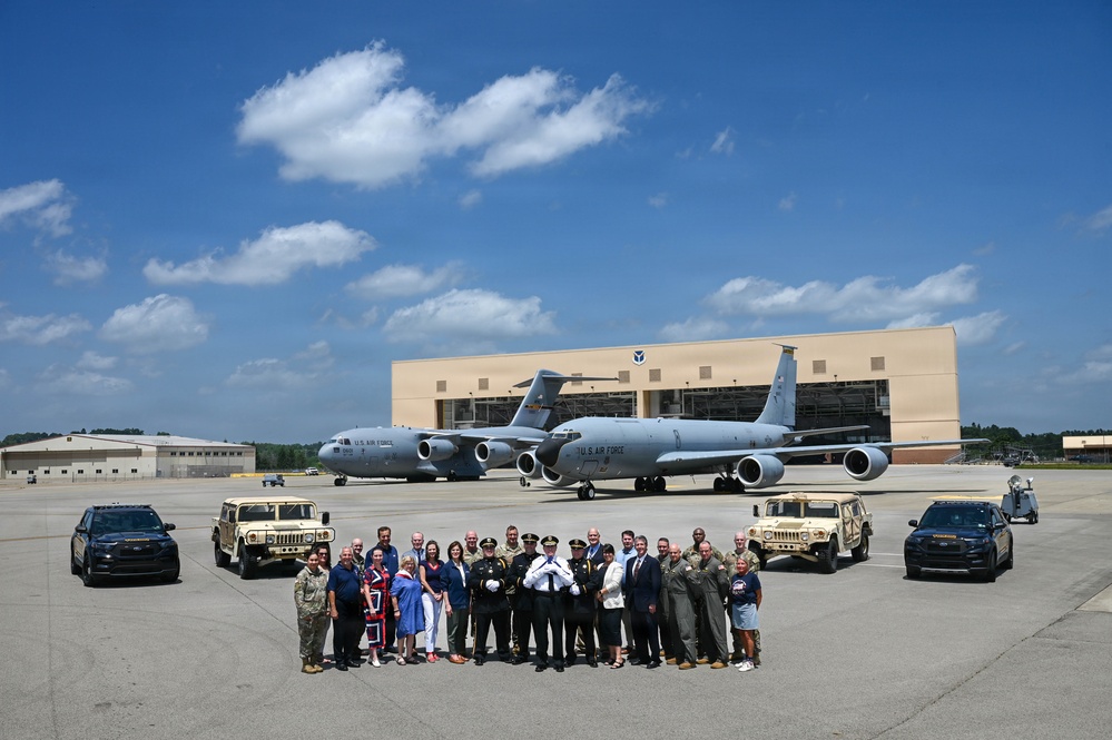 911th Airlift Wing welcomes Sojourn 250 flag for final leg of yearlong journey