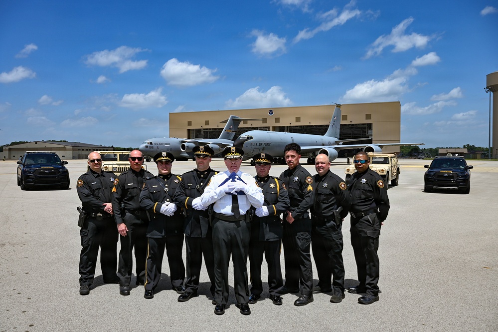 911th Airlift Wing welcomes Sojourn 250 flag for final leg of yearlong journey