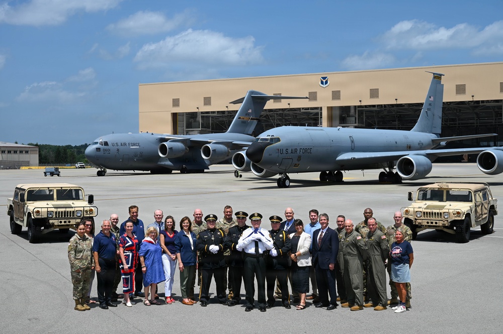 911th Airlift Wing welcomes Sojourn 250 flag for final leg of yearlong journey
