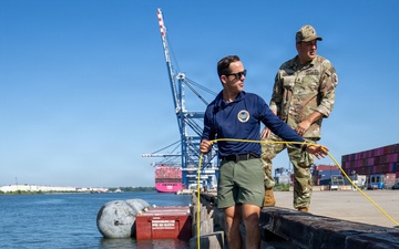 U.S. Coast Guard divers conduct safety inspections for Sail250