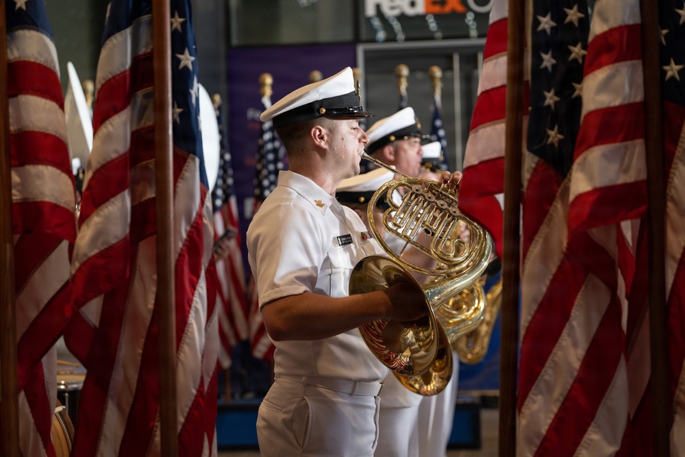 The U.S. Navy Ceremonial Band performs at Fox and Friends morning show