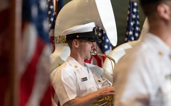 The U.S. Navy Ceremonial Band performs at Fox and Friends morning show