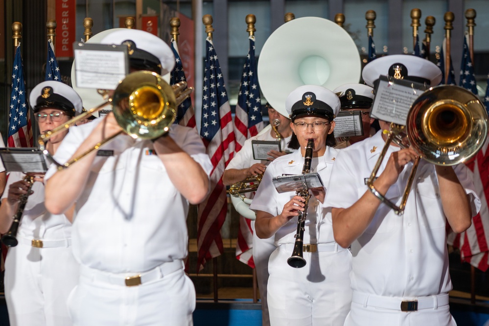 The U.S. Navy Ceremonial Band performs at Fox and Friends morning show