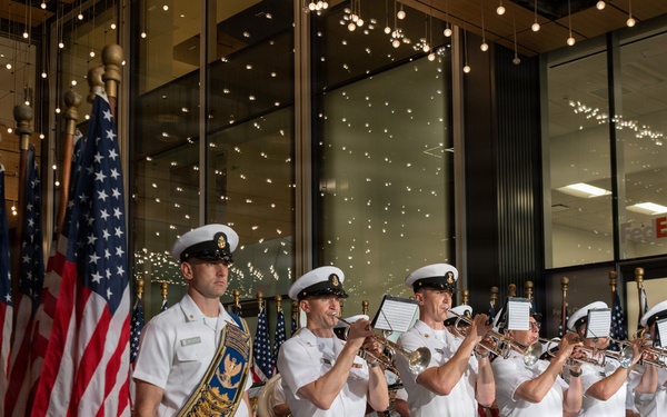 The U.S. Navy Ceremonial Band performs at Fox and Friends morning show