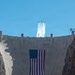 USAF Thunderbirds fly over Hoover Dam with historic American Flag