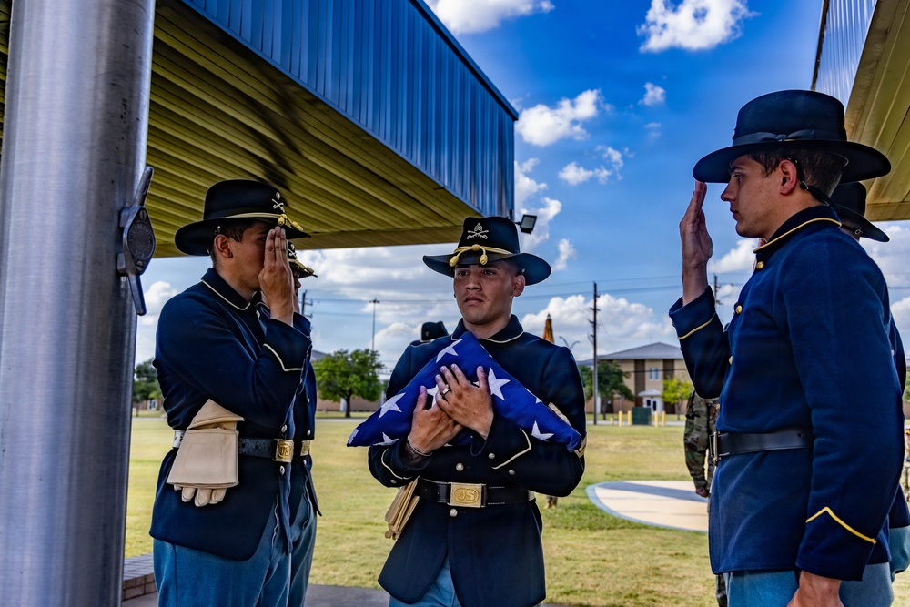 1st Cavalry Division Conducts Retreat Ceremony Honoring Outgoing Leaders at Fort Hood