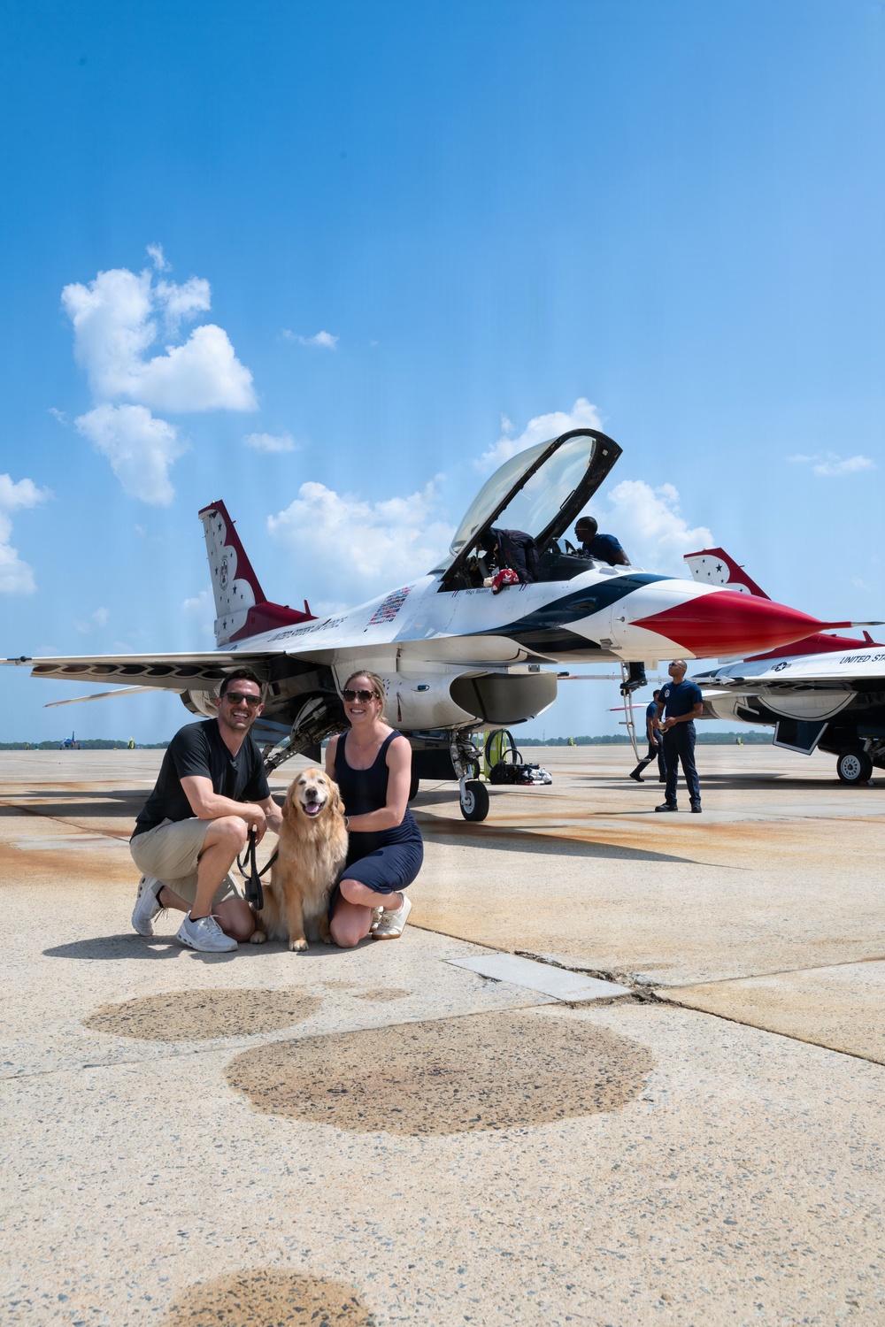 Furry friend on flight line; therapy dog Eleanor visits USAF Thunderbirds