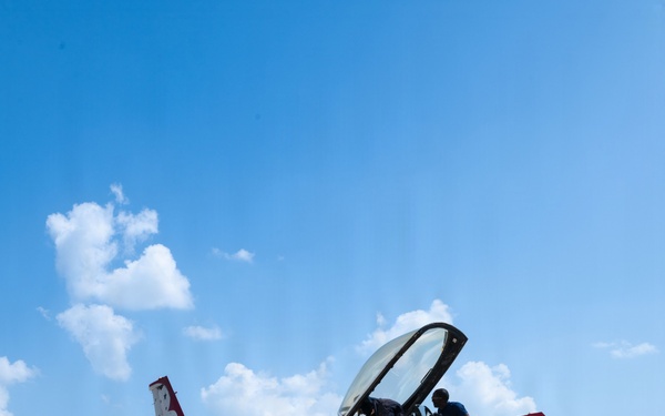Furry friend on flight line; therapy dog Eleanor visits USAF Thunderbirds