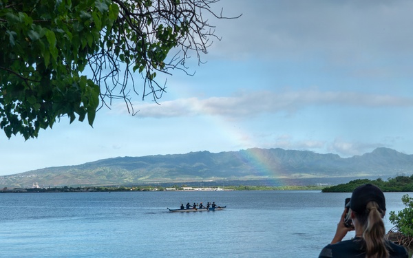 Service members compete in RIMPAC canoeing competition