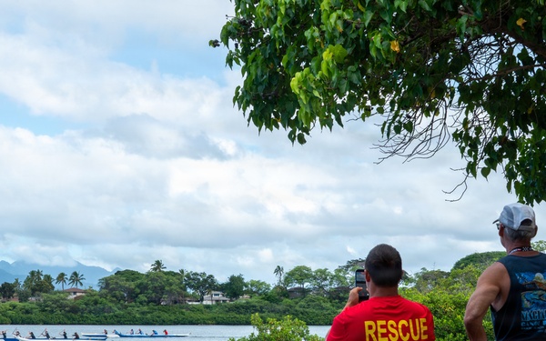Service members compete in RIMPAC canoeing competition