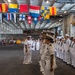 USS Nimitz Conducts Dress Whites Uniform Inspection