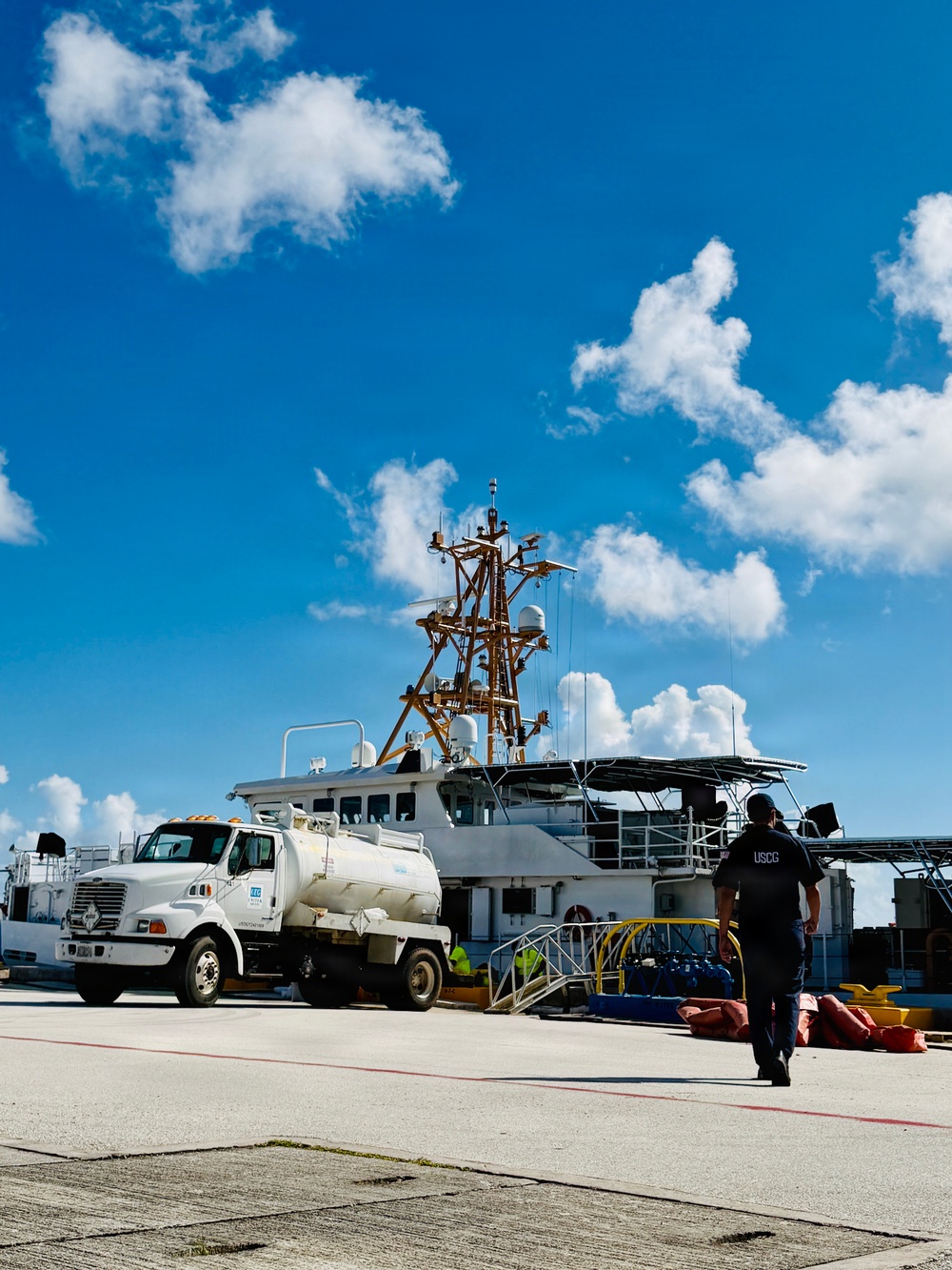 U.S. Coast Guard crews prepare for Typhoon Bavi