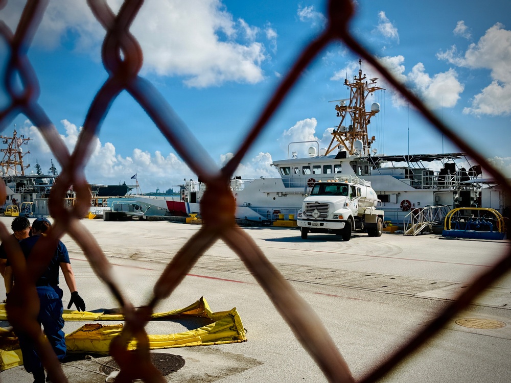 U.S. Coast Guard crews prepare for Typhoon Bavi