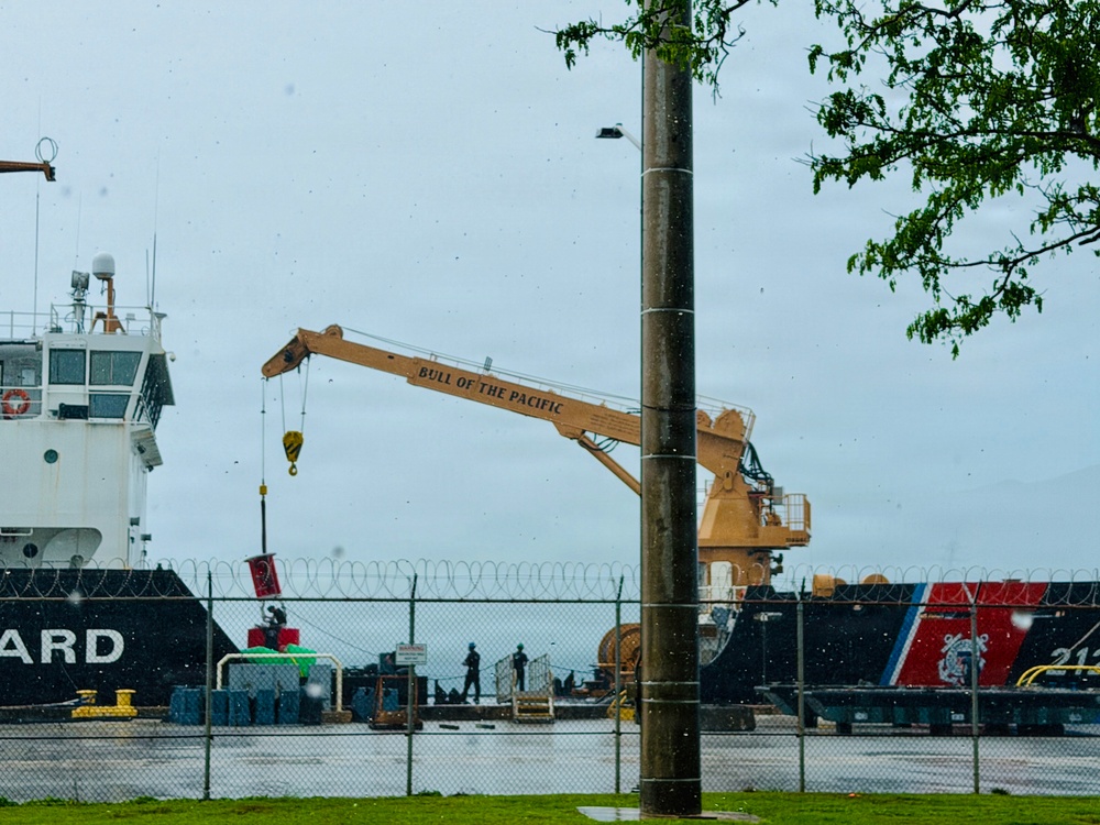 U.S. Coast Guard crews prepare for Typhoon Bavi