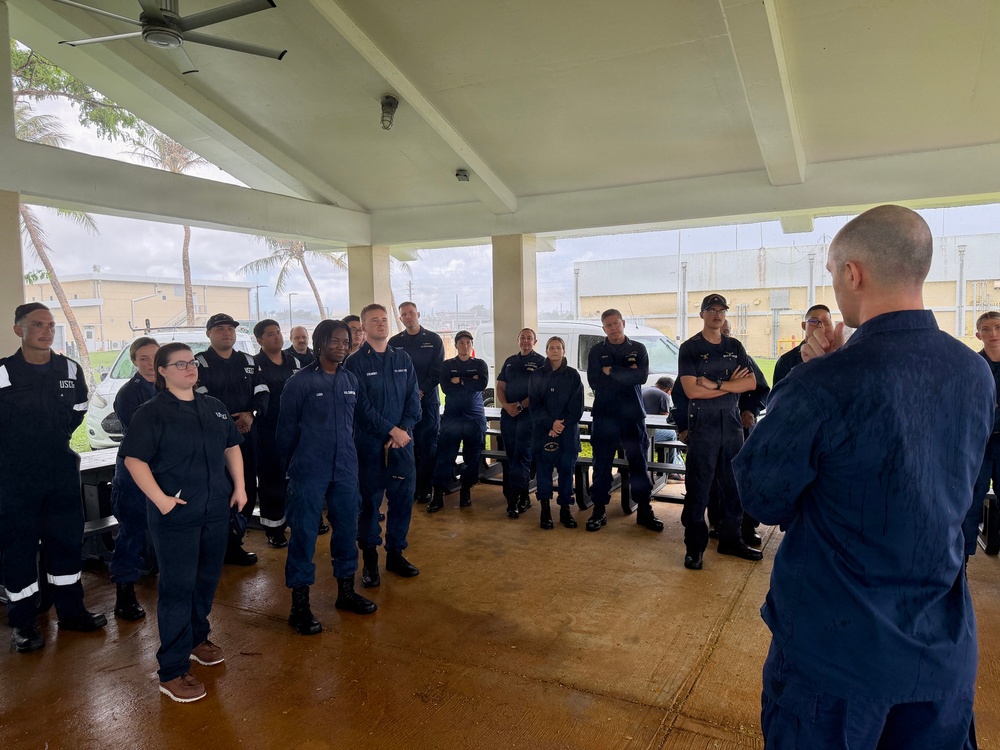 U.S. Coast Guard crews prepare for Typhoon Bavi