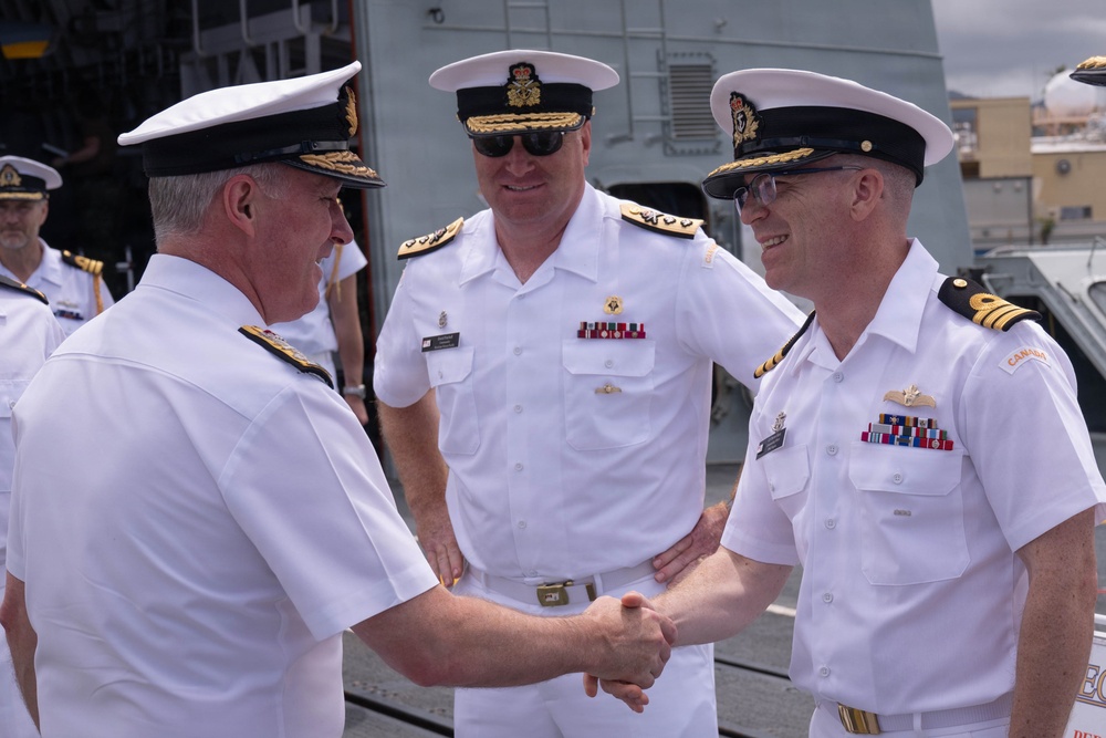 RCN Halifax Class Frigate Regina (FFH 334) welcomes Aboard Royal Australian Vice Admiral Justin Jones