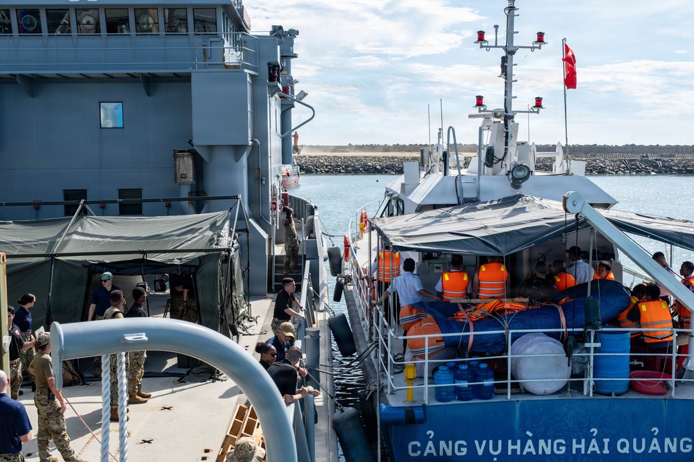 Pacific Friendship 2026 and Pacific Partnership 2026 conduct mass casualty drill aboard U.S. Army Runnymede-class landing craft utility ship USAV Paulus Hook (LCU 2033) in Vietnam