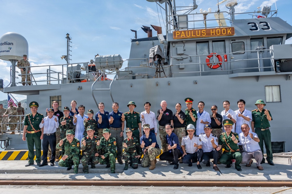 Pacific Friendship 2026 and Pacific Partnership 2026 conduct mass casualty drill aboard U.S. Army Runnymede-class landing craft utility ship USAV Paulus Hook (LCU 2033) in Vietnam