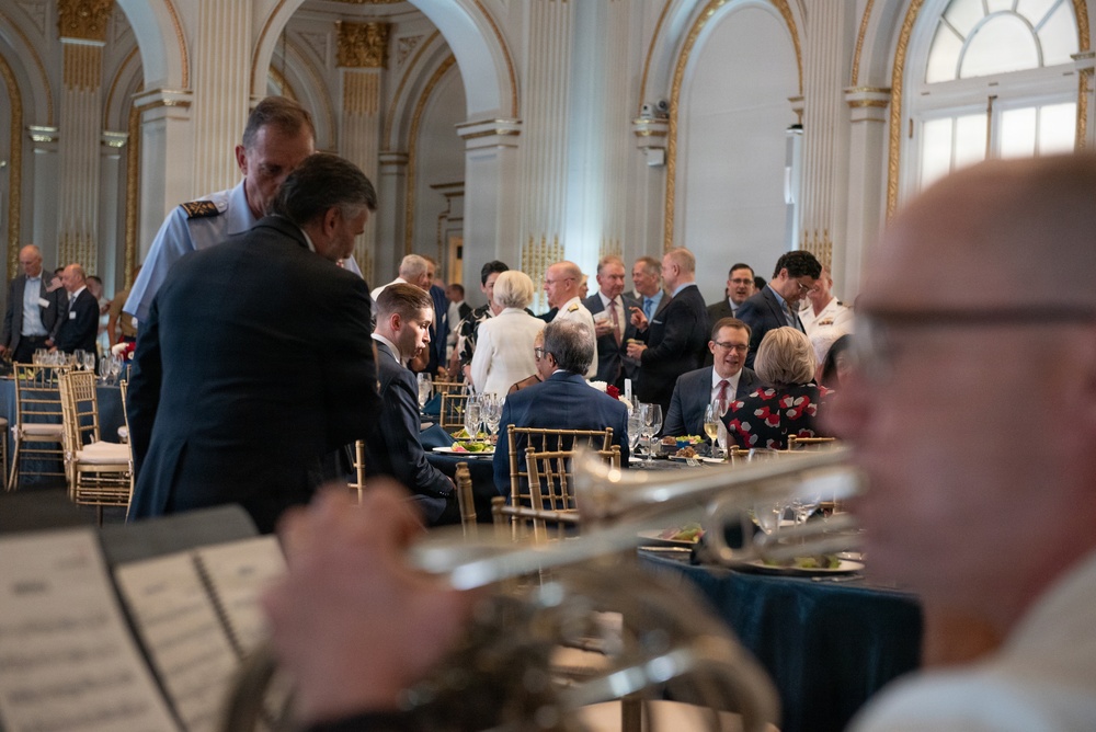 U.S. Navy Band Brass Quintet perform at New York Stock Exchange