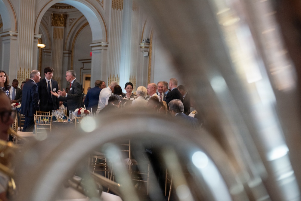 U.S. Navy Band Brass Quintet perform at New York Stock Exchange