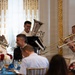 U.S. Navy Band Brass Quintet perform at New York Stock Exchange