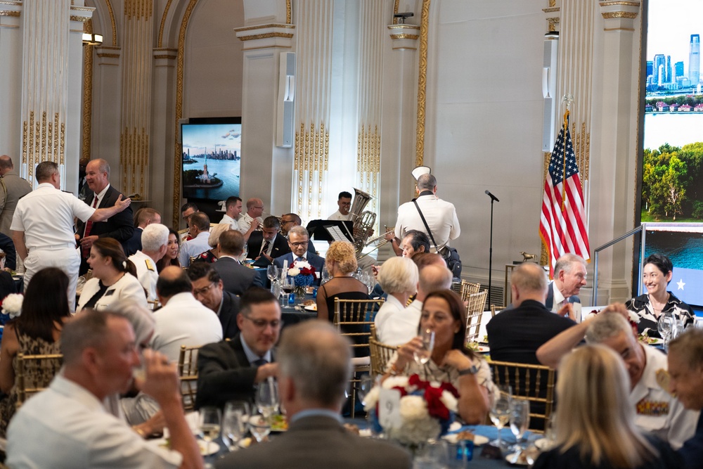 U.S. Navy Band Brass Quintet perform at New York Stock Exchange