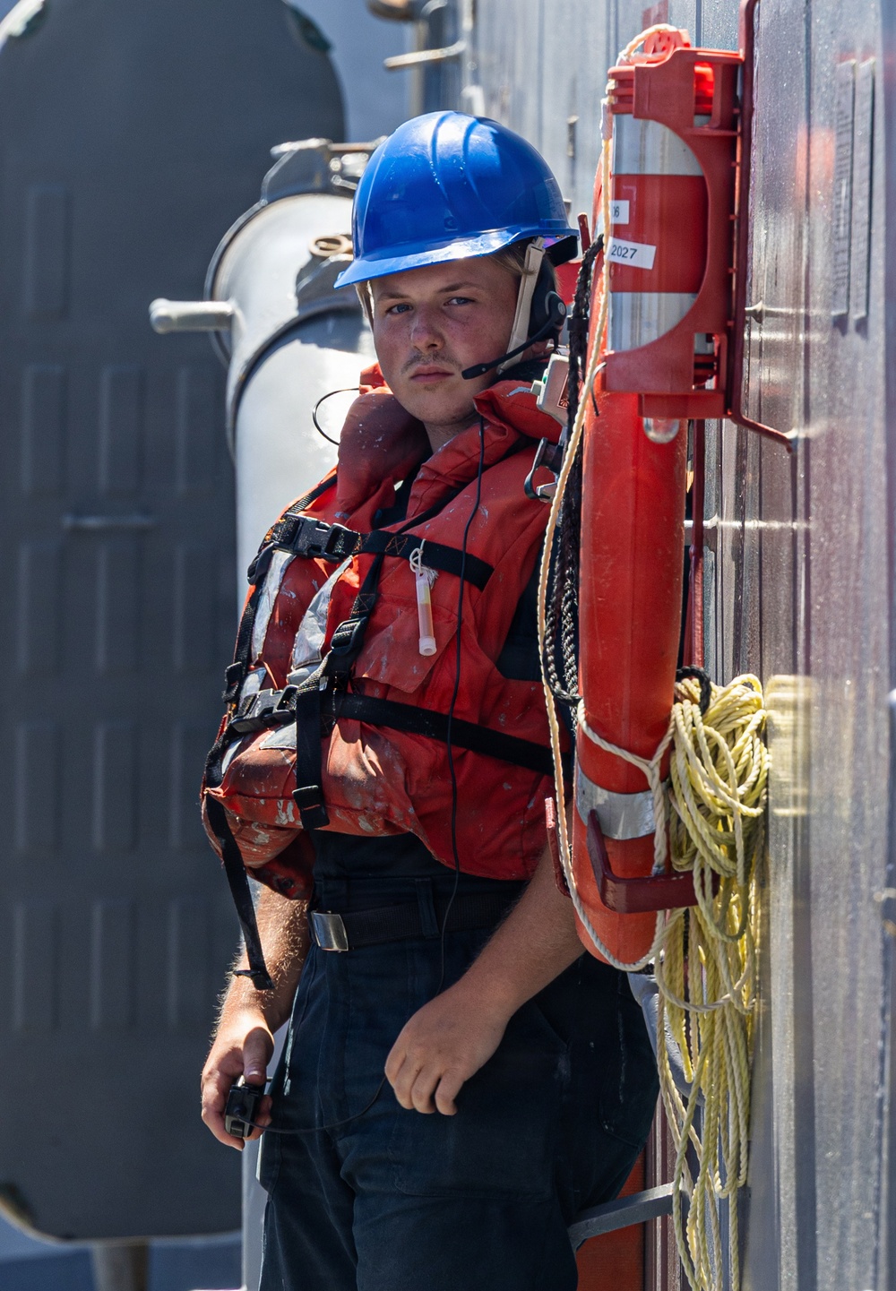 USS Mustin conducts boat operations