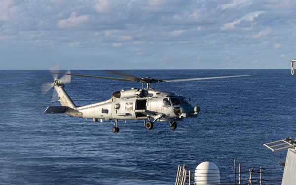 USS Mustin conducts flight operations