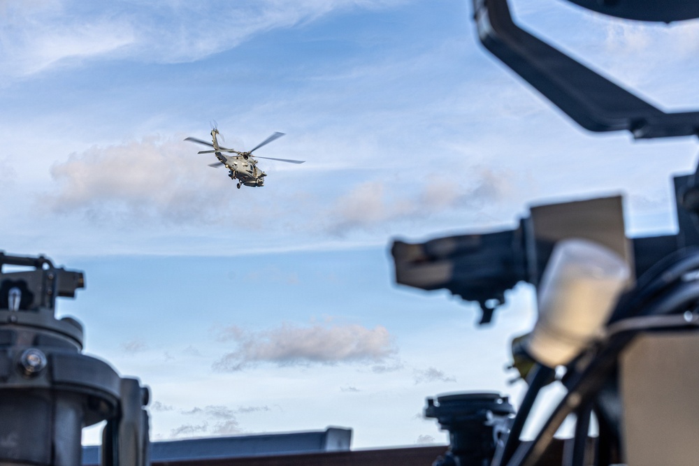 USS Mustin conducts flight operations
