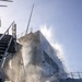 USS Mustin conducts a countermeasure washdown