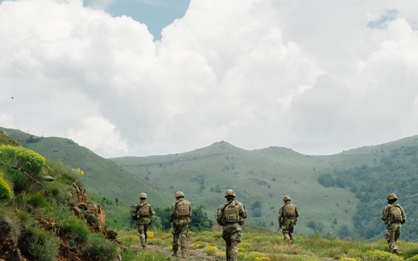 KFOR U.S. Army Soldiers conduct patrol along Administrative Boundary Line in Kosovo