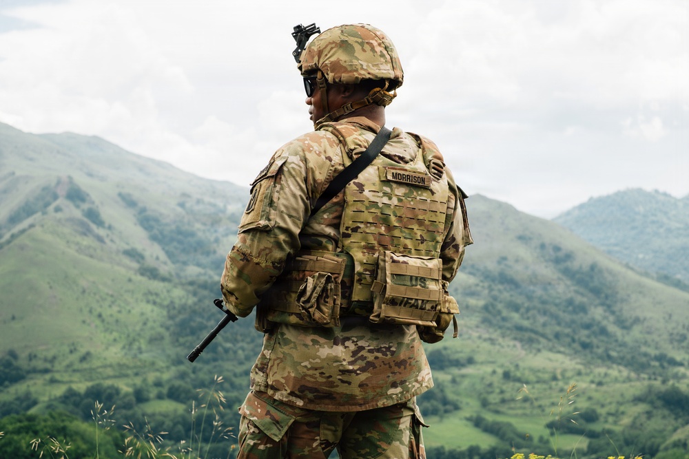 KFOR U.S. Army Soldiers conduct patrol along Administrative Boundary Line in Kosovo