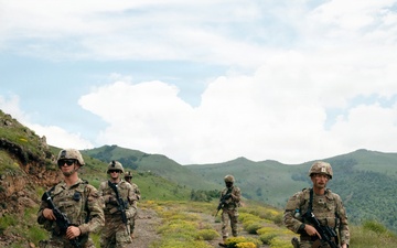 KFOR U.S. Army Soldiers conduct patrol along Administrative Boundary Line in Kosovo