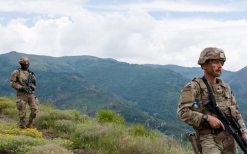 KFOR U.S. Army Soldiers conduct patrol along Administrative Boundary Line in Kosovo