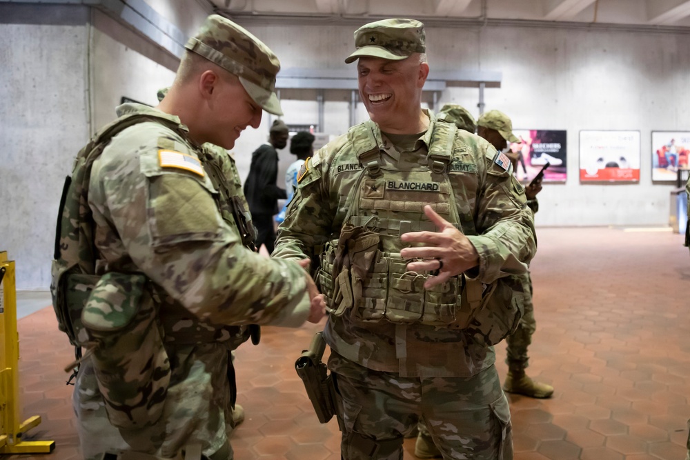 Gen. Stubbs and Command Sgt. Maj. Kendrick visit JTF-DC Guardsmen