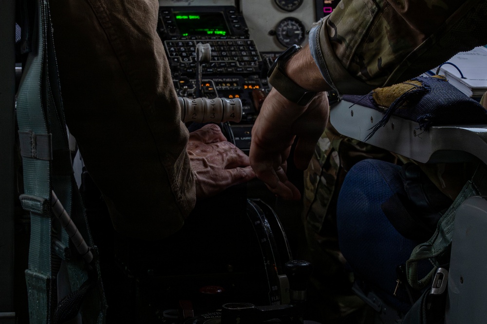 KC-135 supports security operations with F-35 aerial refueling
