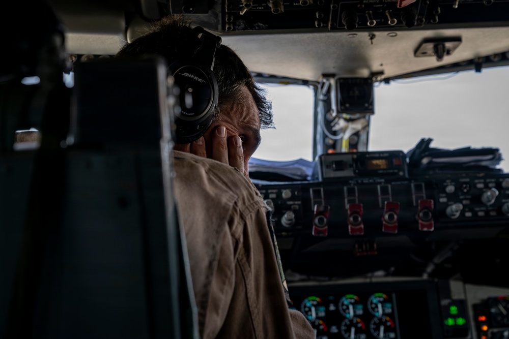 KC-135 supports security operations with F-35 aerial refueling