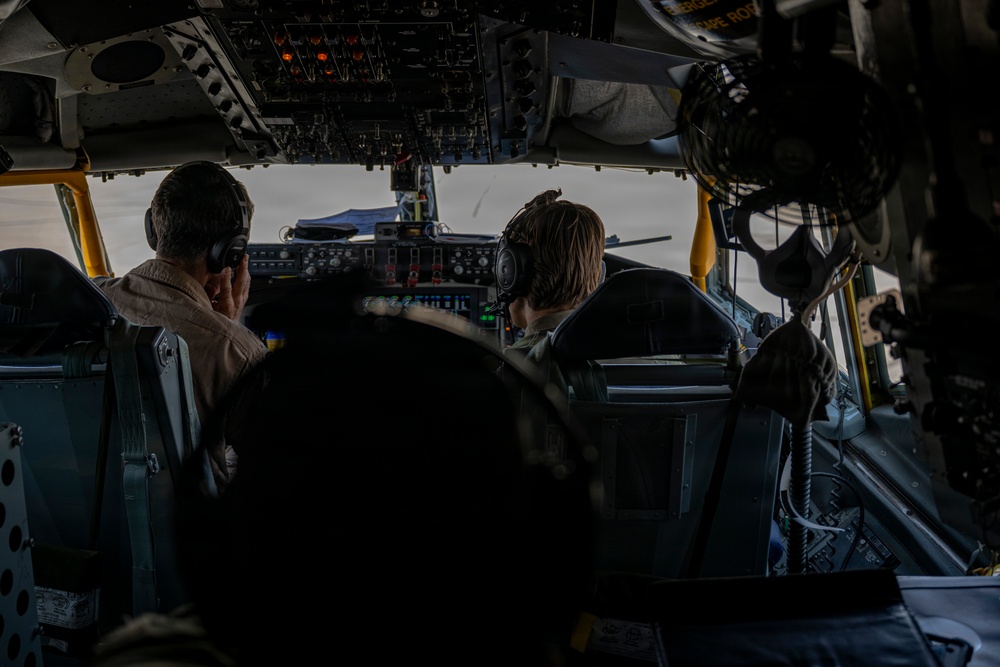 KC-135 supports security operations with F-35 aerial refueling