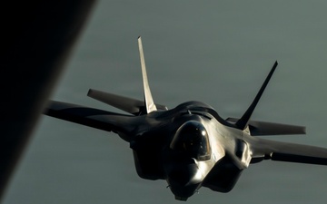 KC-135 supports security operations with F-35 aerial refueling