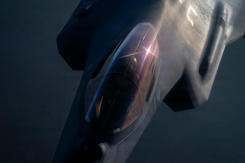 KC-135 supports security operations with F-35 aerial refueling