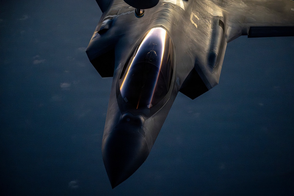 KC-135 supports security operations with F-35 aerial refueling