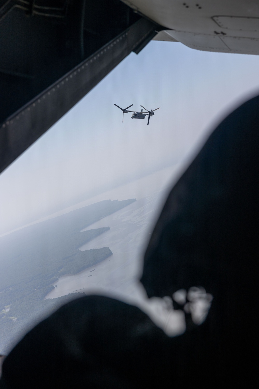 U.S. Marine Corps VMM-774 conducts a flyover rehearsal during Great American State Fair