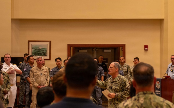 Vice Admiral. Jablon gives RIMPAC PHOTOEX Brief