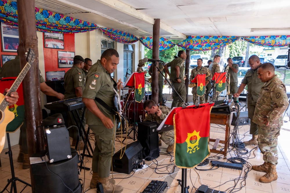 25th Infantry Division Band Visits Queen Elizabeth Barracks with Republic of Fiji Military Forces Band