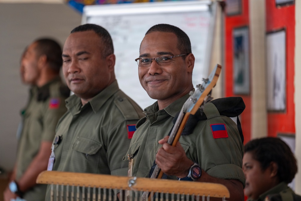 25th Infantry Division Band Visits Queen Elizabeth Barracks with Republic of Fiji Military Forces Band
