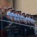 Sail 250 service members gather at Times Square Red Steps