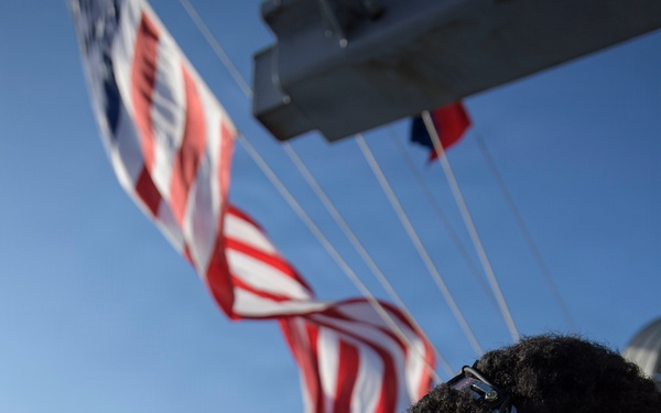 Nimitz Anchors in New York Harbor During International Naval Review 250